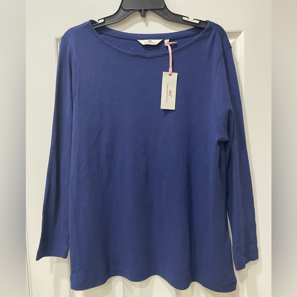 NWT Vineyard Vines Supima Cotton Long-Sleeve tee navy size XXL